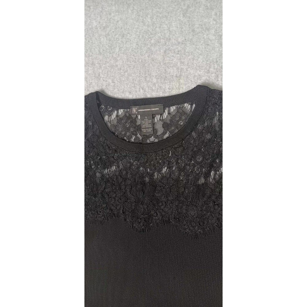 International Concepts Cold Shoulder Lace Blouse S Black Whimsigoth Dark Fairy - Picture 4 of 12